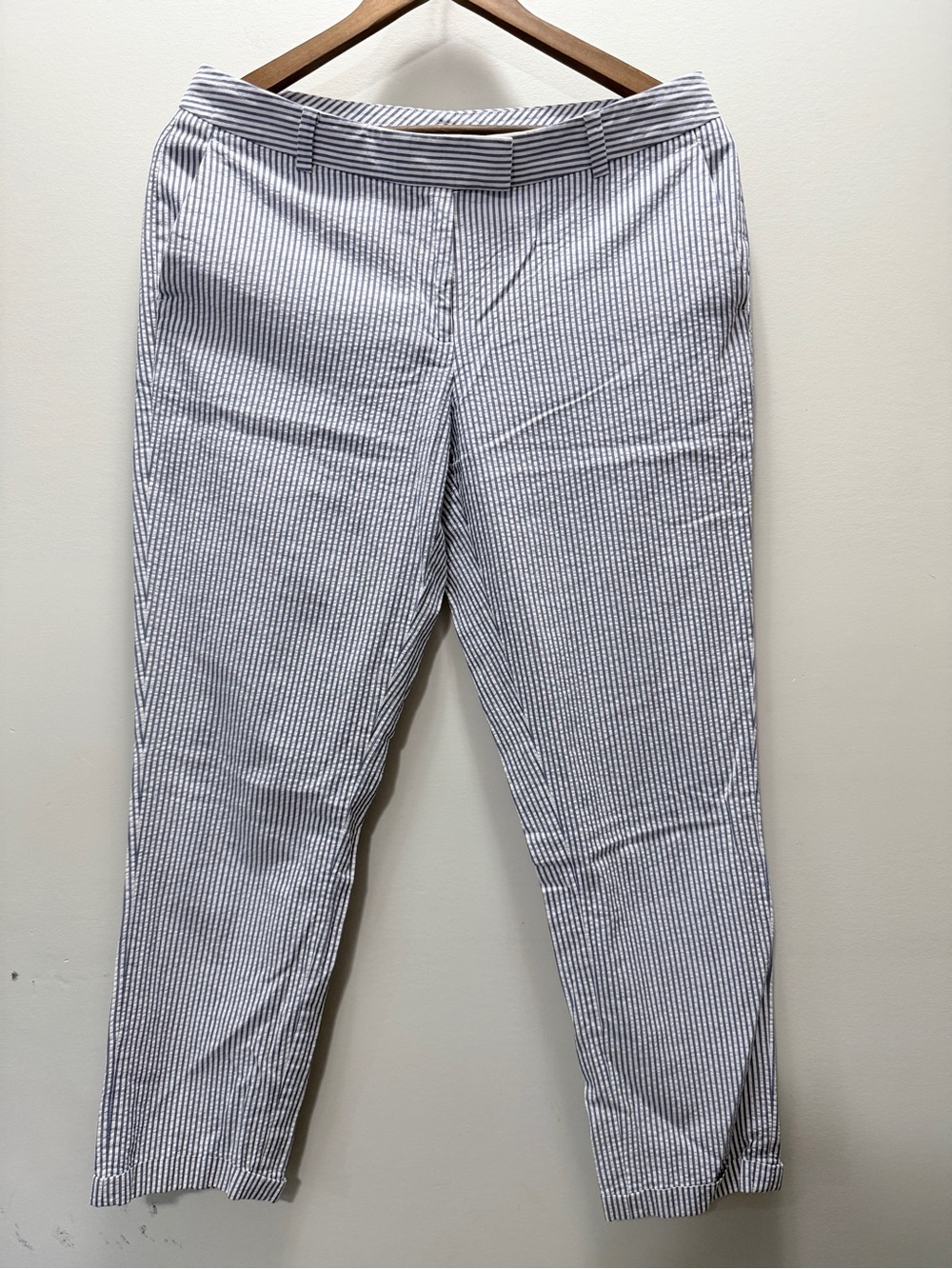 Brooks Brothers Women’s MRiseNavy & White Seersucker Pants Size 6/L34.5/I26/R8.5